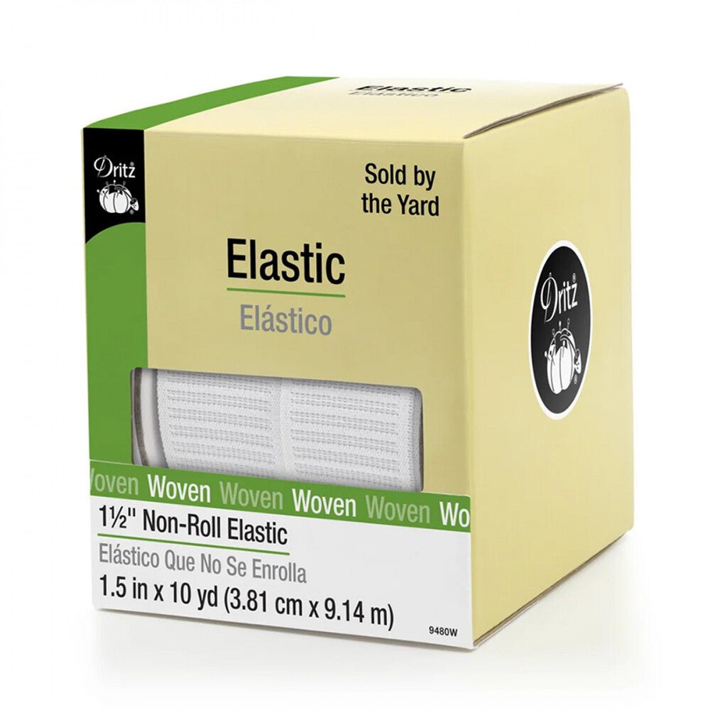 White Non-Roll Elastic 38 mm per Metre - Everything Fabric