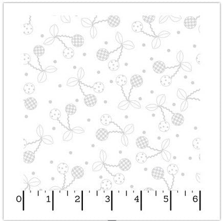 White on White – Cheerful Cherries - Everything Fabric