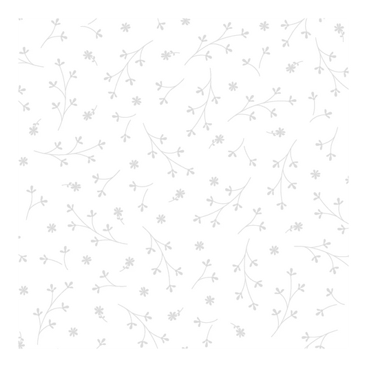 White on White Pretty Petals - Everything Fabric
