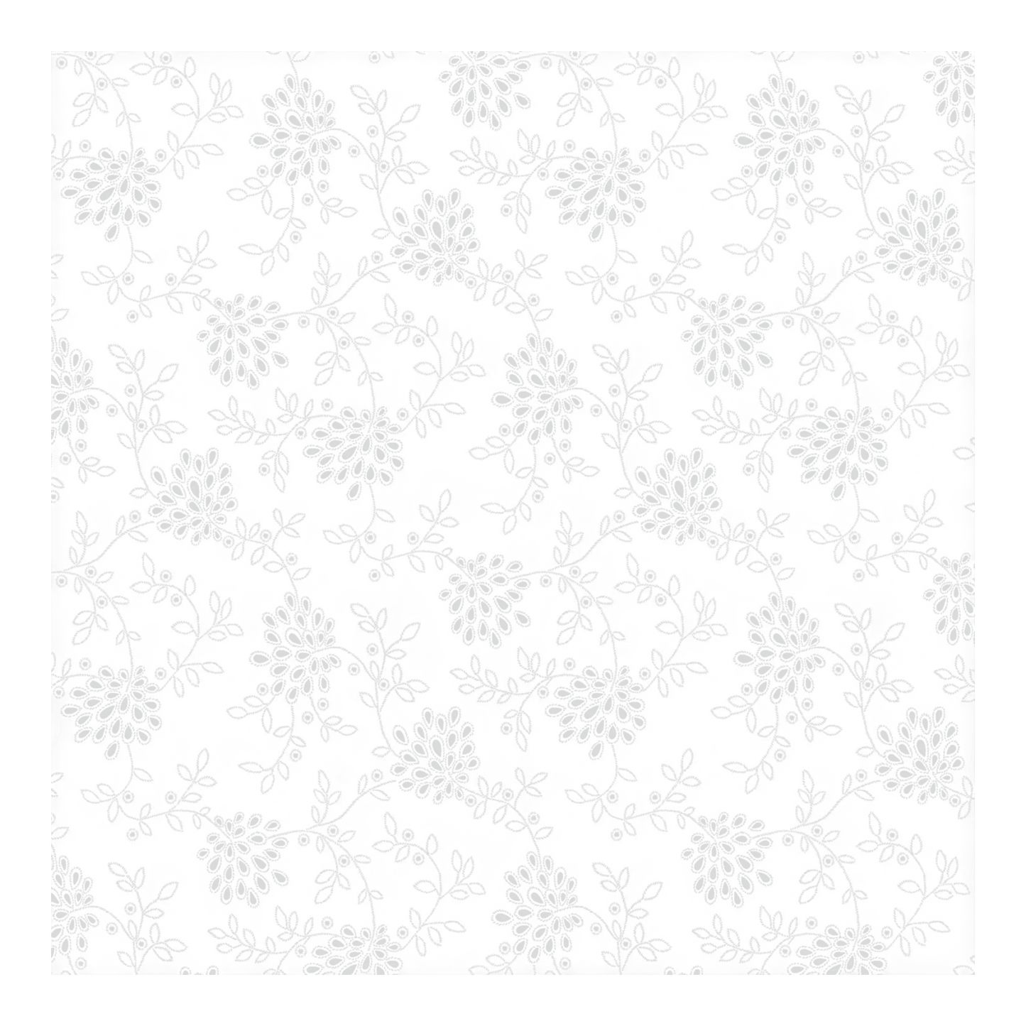 White on White Teardrop Floral - Everything Fabric