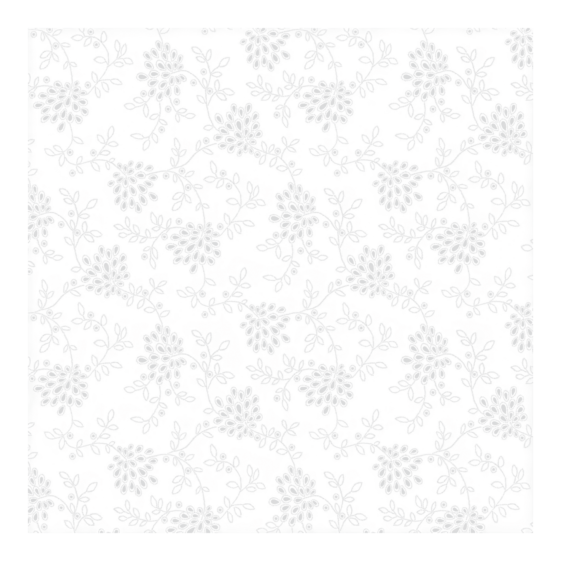 White on White Teardrop Floral - Everything Fabric