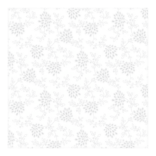 White on White Teardrop Floral - Everything Fabric