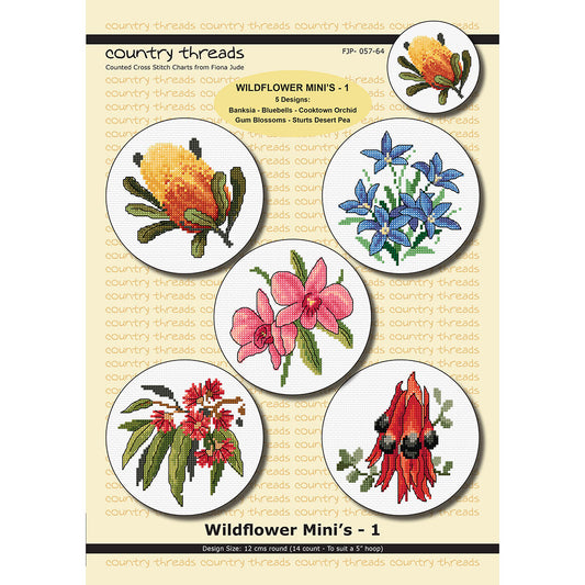 Wildflower Mini's 1 Cross Stitch Pattern by Country Threads