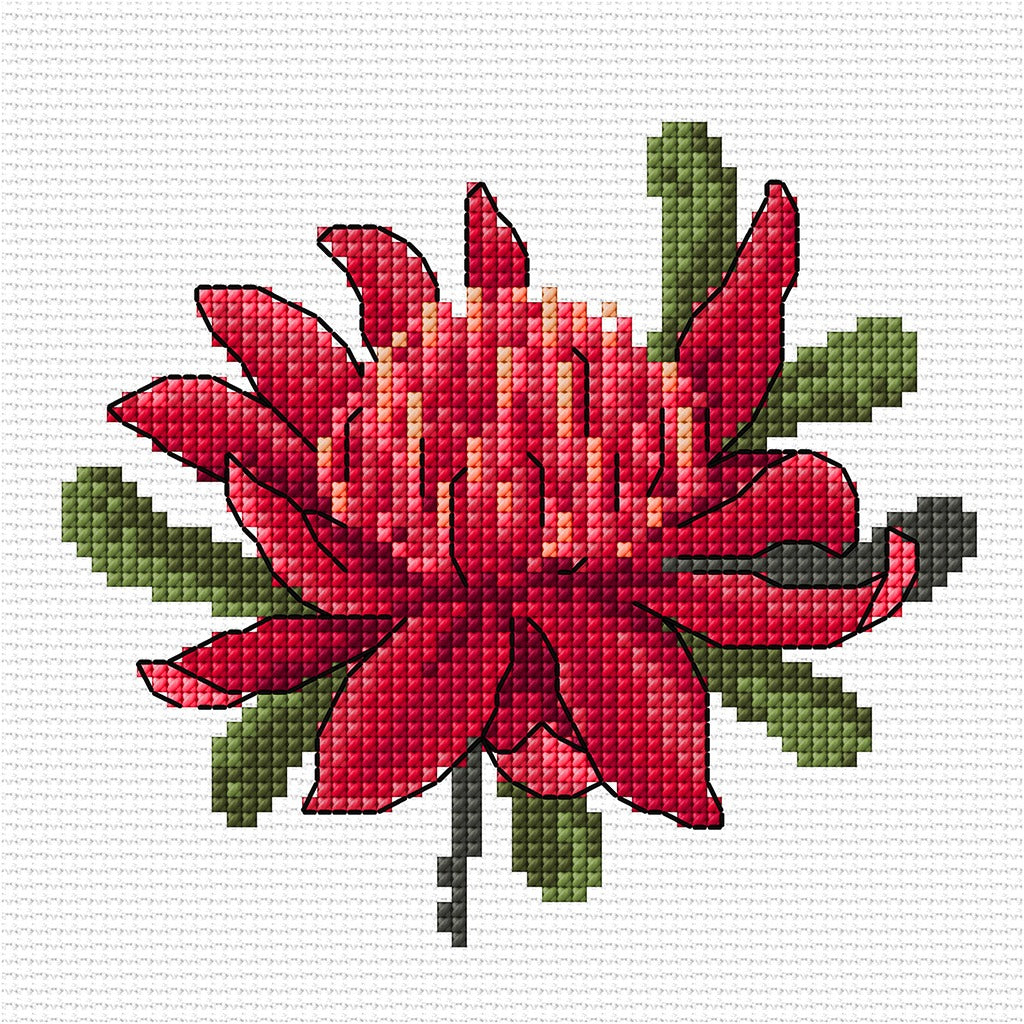 Waratah design from Wildflower Mini's 2 by Country Threads