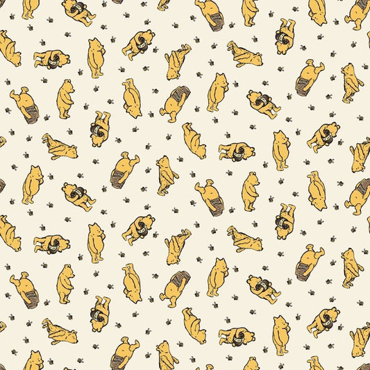 Winnie the Pooh Toss Cream - Everything Fabric