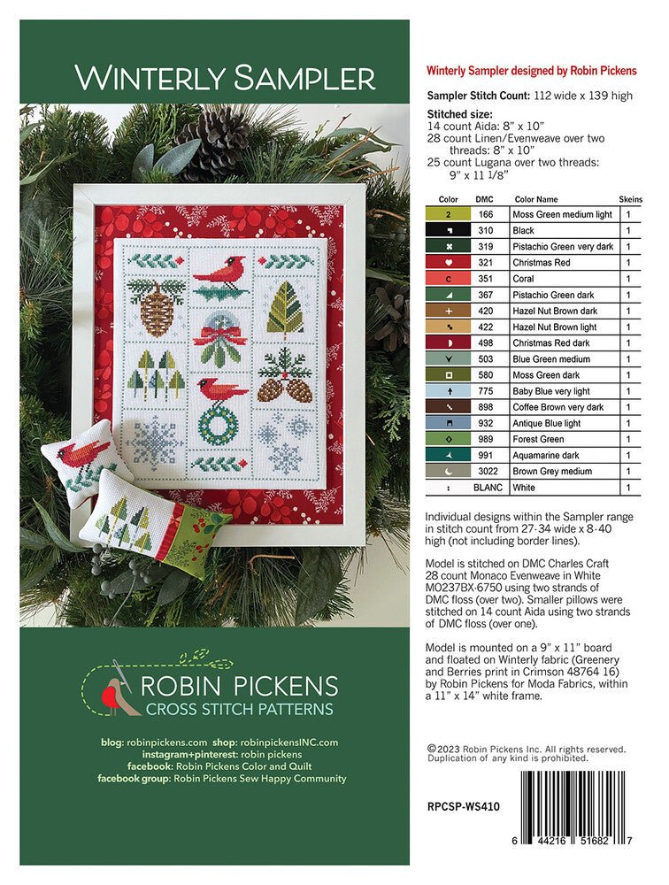 Winterly Sampler Cross Stitch Pattern - Everything Fabric