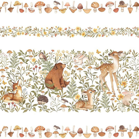 Count on Me -White Woodland Friends Stripe sewing and quilting product