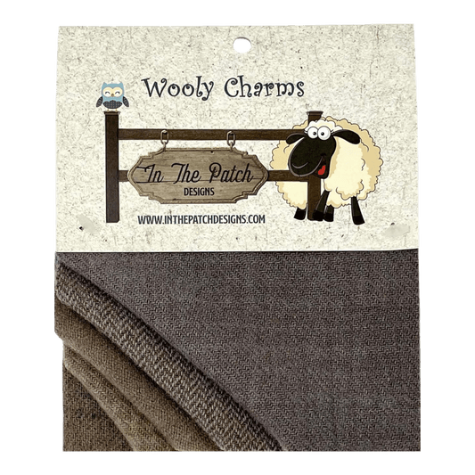 Wooly Charms 5in x 5in Bunny Taupe 5ct - Everything Fabric
