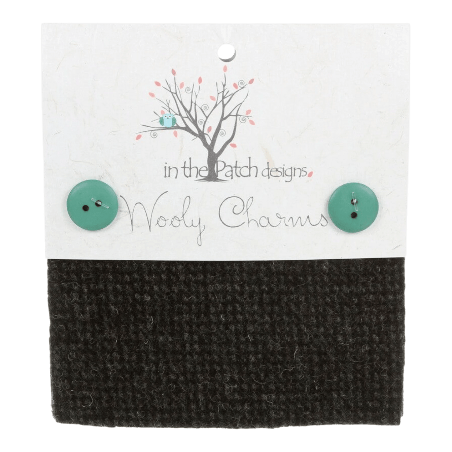 Wooly Charms BLACK - 5 in x 5 in - 5 pc - Everything Fabric