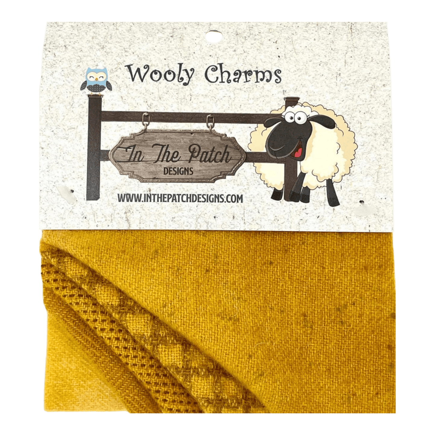 Wooly Charms CHEDDER - 5 in x 5 in - 5 pc - Everything Fabric