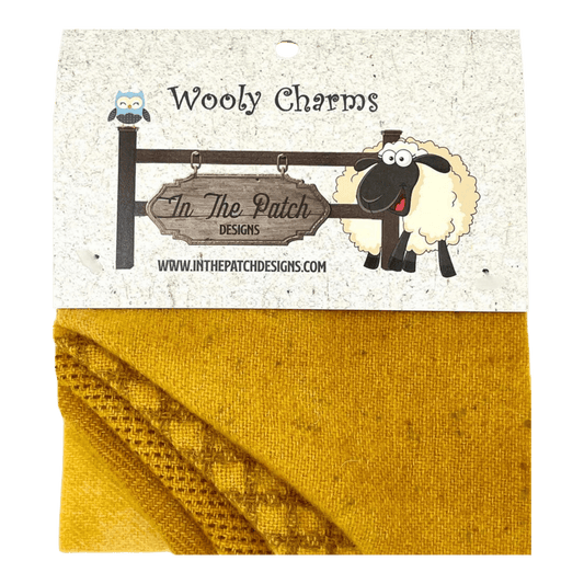 Wooly Charms CHEDDER - 5 in x 5 in - 5 pc - Everything Fabric
