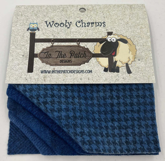 Wooly Charms Prairie Blue - 5 in x 5 in - 5 pc - Everything Fabric