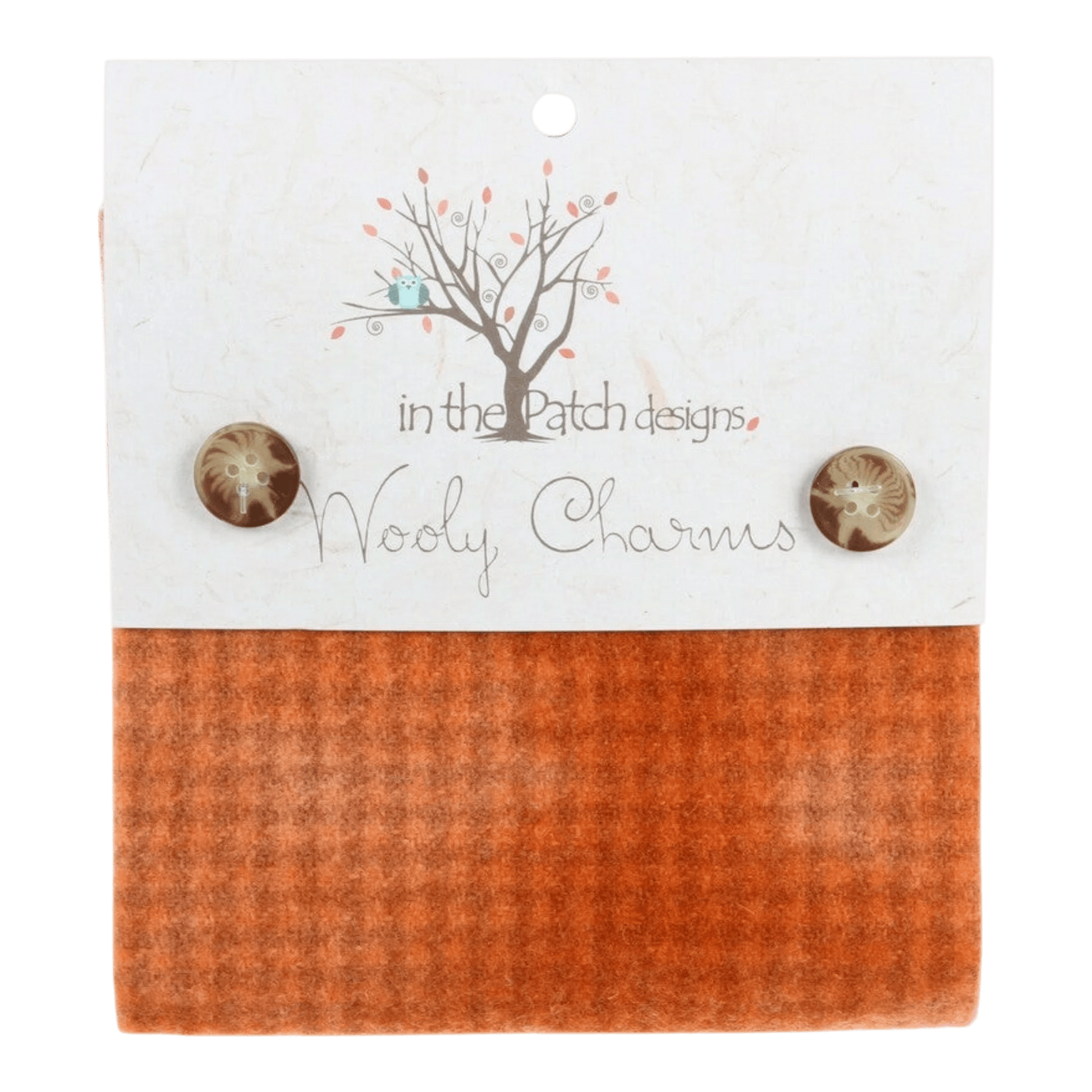 Wooly Charms Primitive Pumpkin - 5pc - Everything Fabric