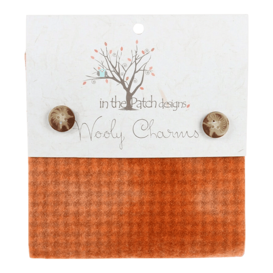 Wooly Charms Primitive Pumpkin - 5pc - Everything Fabric