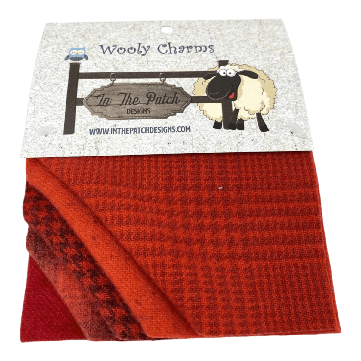 Wooly Charms Red Red - 5 in x 5 in - 5 pc - Everything Fabric