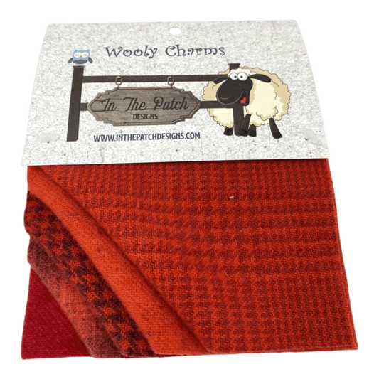 Wooly Charms Red Red - 5 in x 5 in - 5 pc - Everything Fabric
