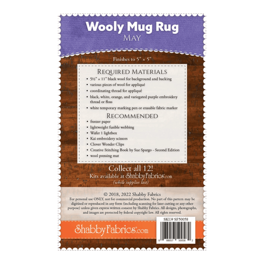 Wooly Mug Rug May Pattern - Everything Fabric