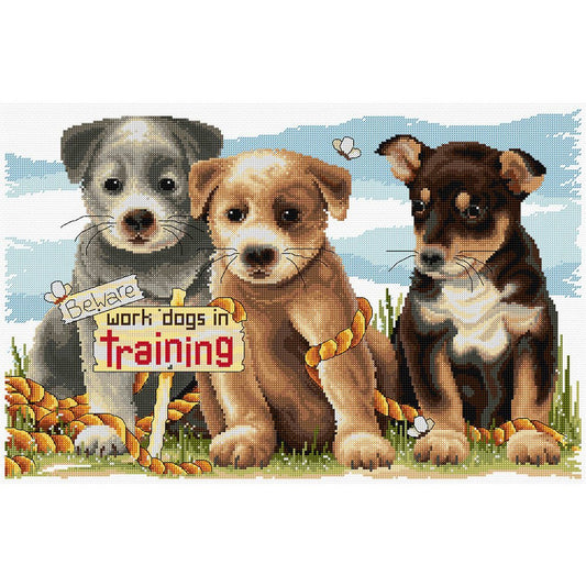 Work Dogs in Training Cross Stitch Pattern - Everything Fabric