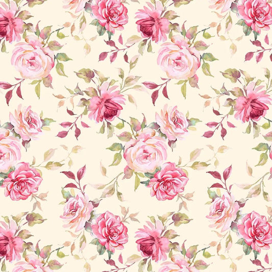 Yours Truly - Shabby Floral - Creamy - Everything Fabric