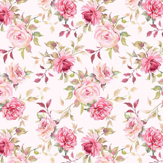 Yours Truly - Shabby Floral Lt Pink - Everything Fabric