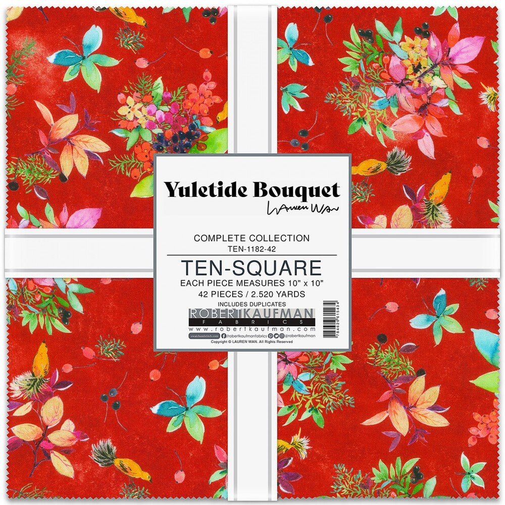 Yuletide Bouquet - 10 in squares - 42 pc - Everything Fabric