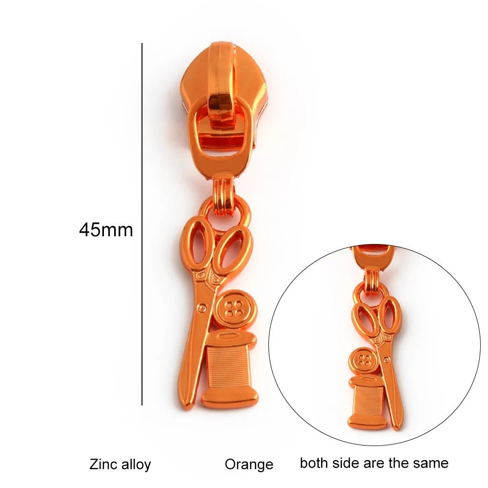Zip Pull Scissor & Thread 2pk - Everything Fabric