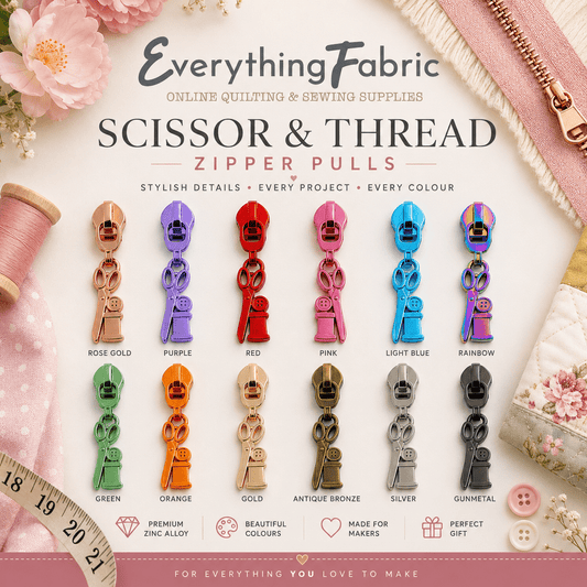 Zip Pull Scissor & Thread 2pk - Everything Fabric