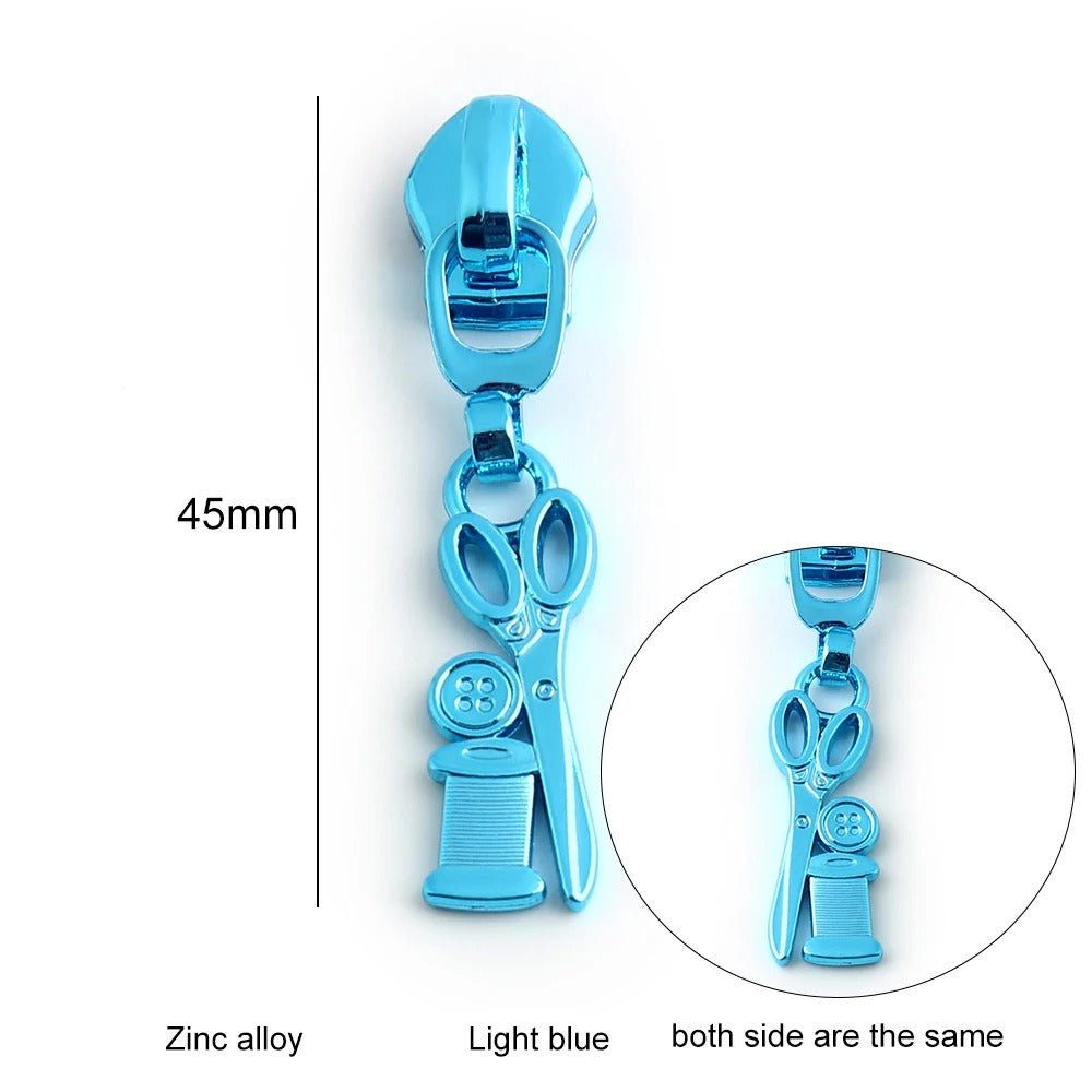 Zip Pull Scissor & Thread 2pk - Everything Fabric