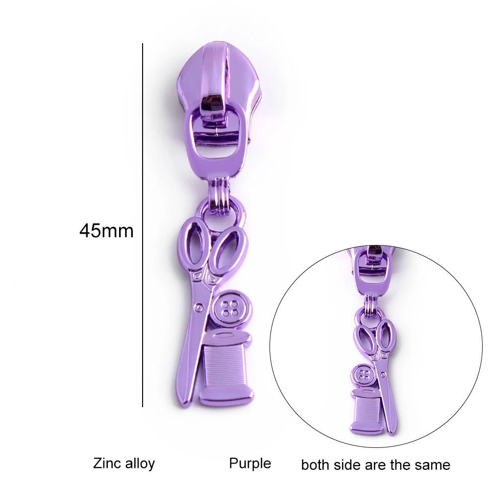 Zip Pull Scissor & Thread 2pk - Everything Fabric