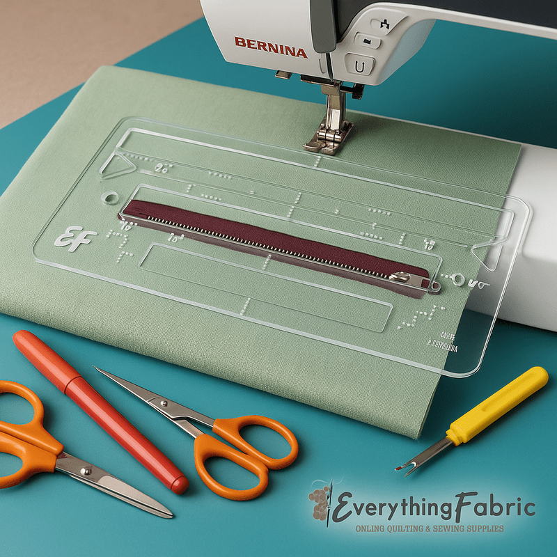 Zipper Inner Pocket Placement Guide Template - Everything Fabric
