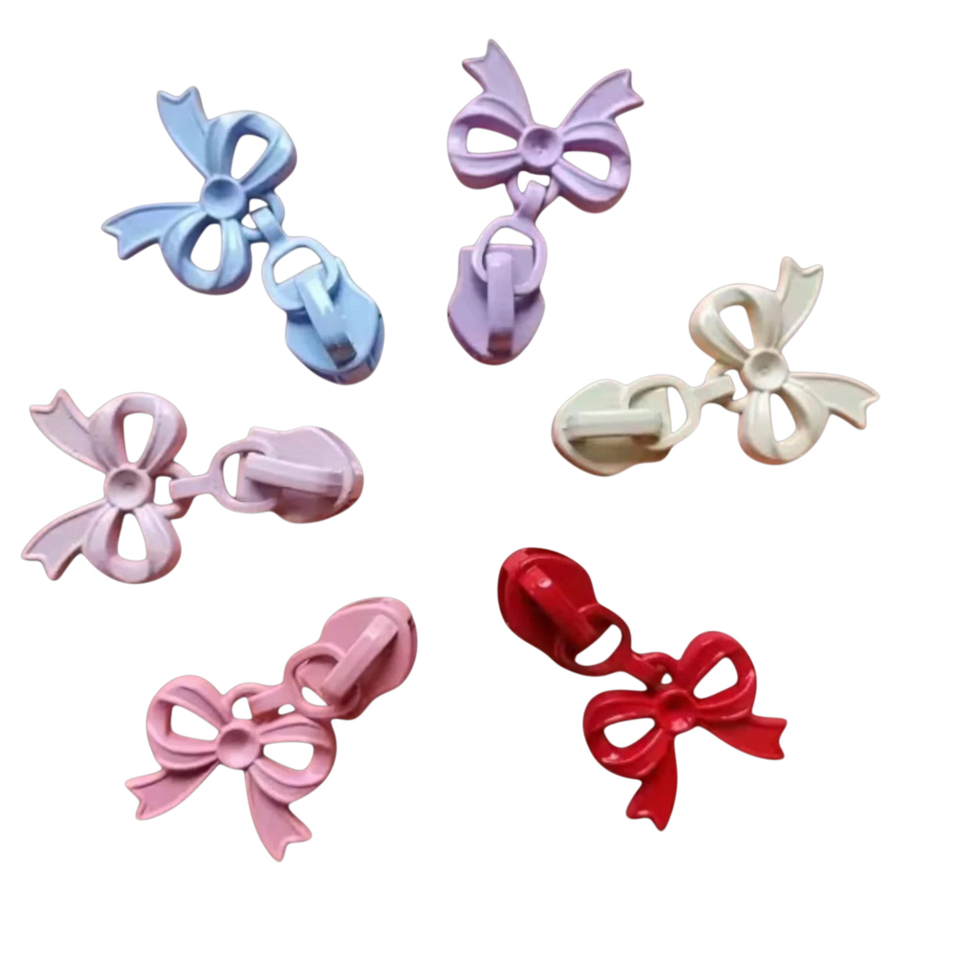 Zipper Pulls – Laced Bow Pastel Shades 2 Pack | 3 Nylon Zippers - Everything Fabric