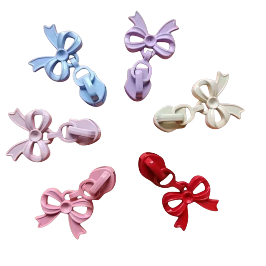 Zipper Pulls – Laced Bow Pastel Shades 2 Pack | 3 Nylon Zippers - Everything Fabric
