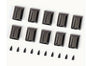 Zipper Tail Squares - Metal Gunmetal 4 PER pACK - Everything Fabric