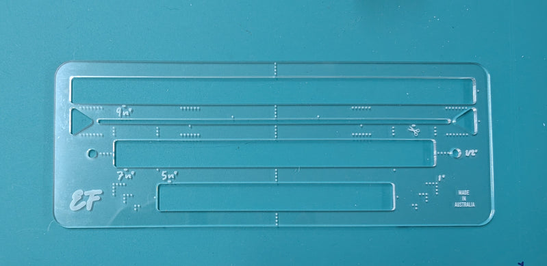 Zipper Inner Pocket Placement Guide Template for precise cutting, marking and patchwork